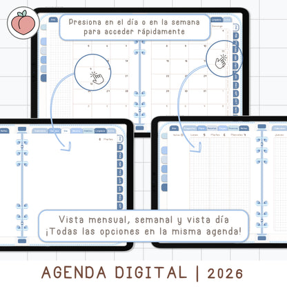 agenda digital 2026 plantillas para Goodnotes y samsung