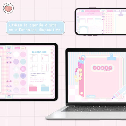 AGENDA DIGITAL MINIMALISTA PRO 2026/2027: Incluye curso, tutoriales, stickers y recursos. Edición pastel