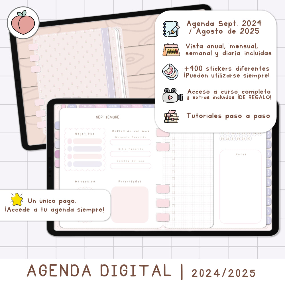 AGENDA DIGITAL PRO 2024/2025 | MINIMALISTA EDICIÓN LAVANDA