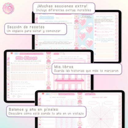 AGENDA DIGITAL KAWAII 2027: Bloomy & Kiwi. Incluye curso, tutoriales, stickers y extras