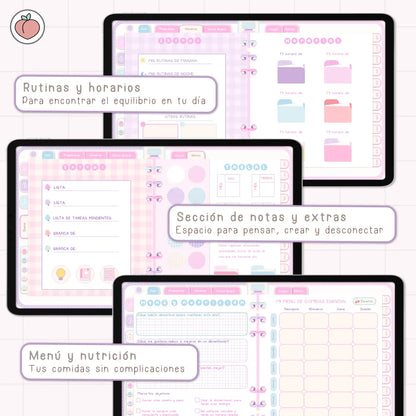 AGENDA DIGITAL MINIMALISTA PRO 2026/2027: Incluye curso, tutoriales, stickers y recursos. Edición pastel