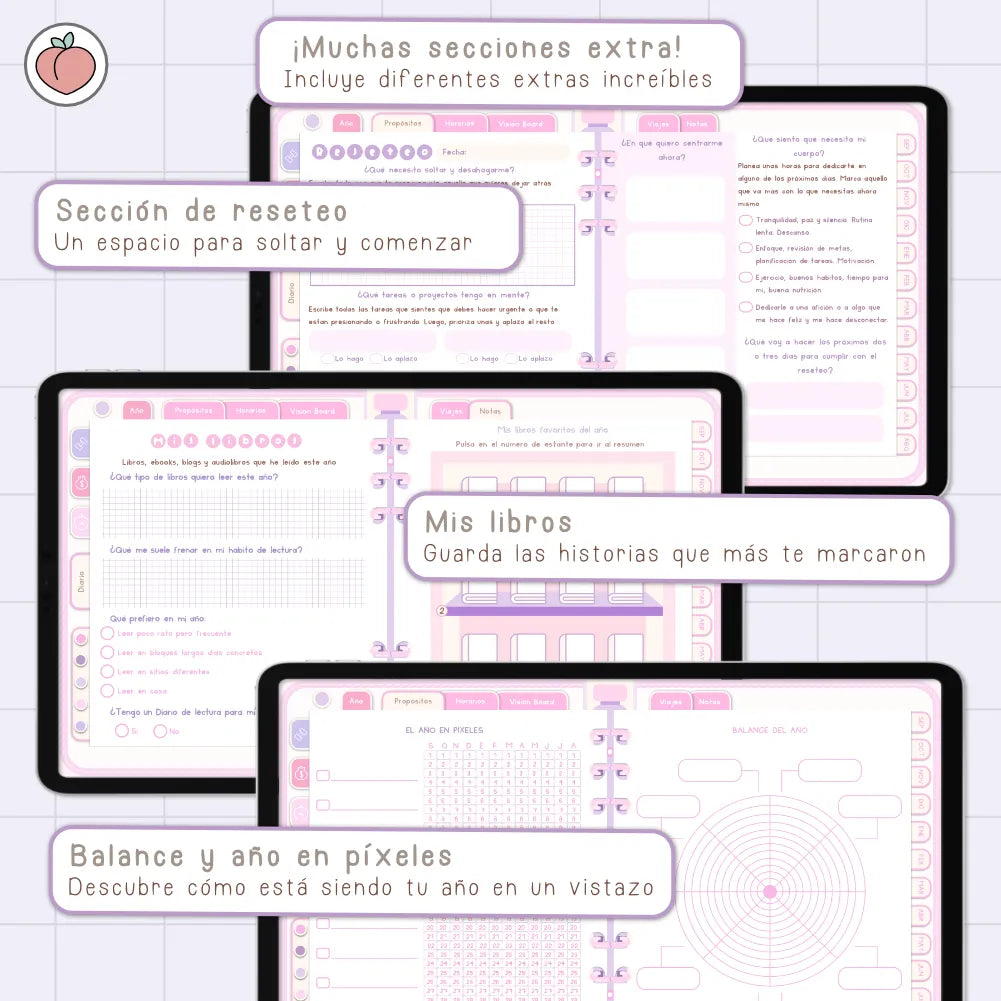 AGENDA DIGITAL MINIMALISTA PRO 2026/2027: Incluye curso, tutoriales, stickers y recursos. Edición lavanda y rosa