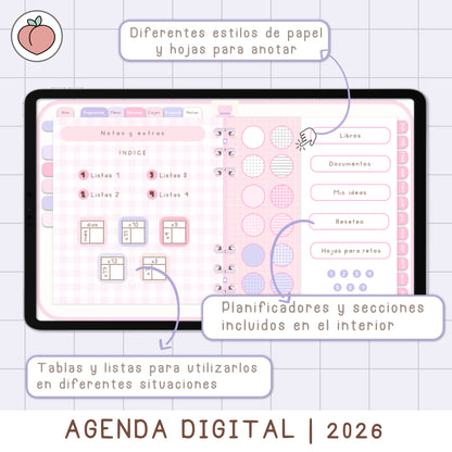 agenda digital con secciones extra 