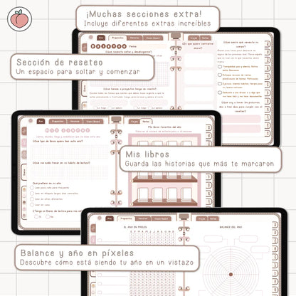 AGENDA DIGITAL MINIMALISTA PRO 2027: Incluye curso, tutoriales, stickers y recursos. Edición marrones y nude