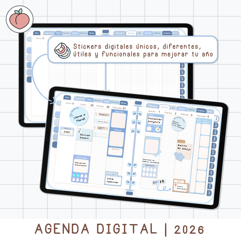 agenda pdf 2026 en color azul