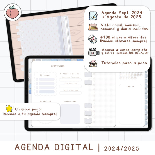 AGENDA DIGITAL PRO 2024/2025 | MINIMALISTA EDICIÓN AZUL