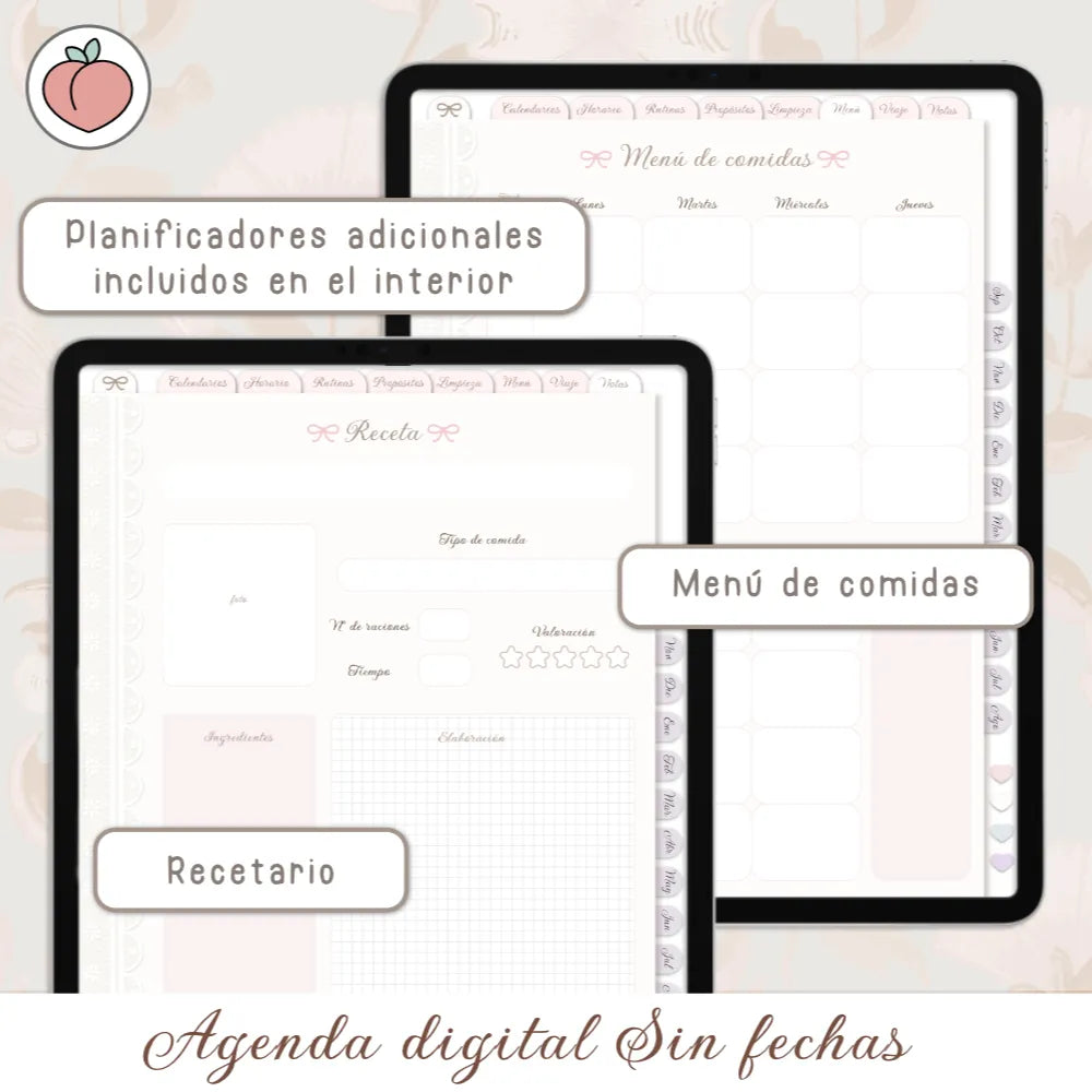 Agendas digitales con recetario