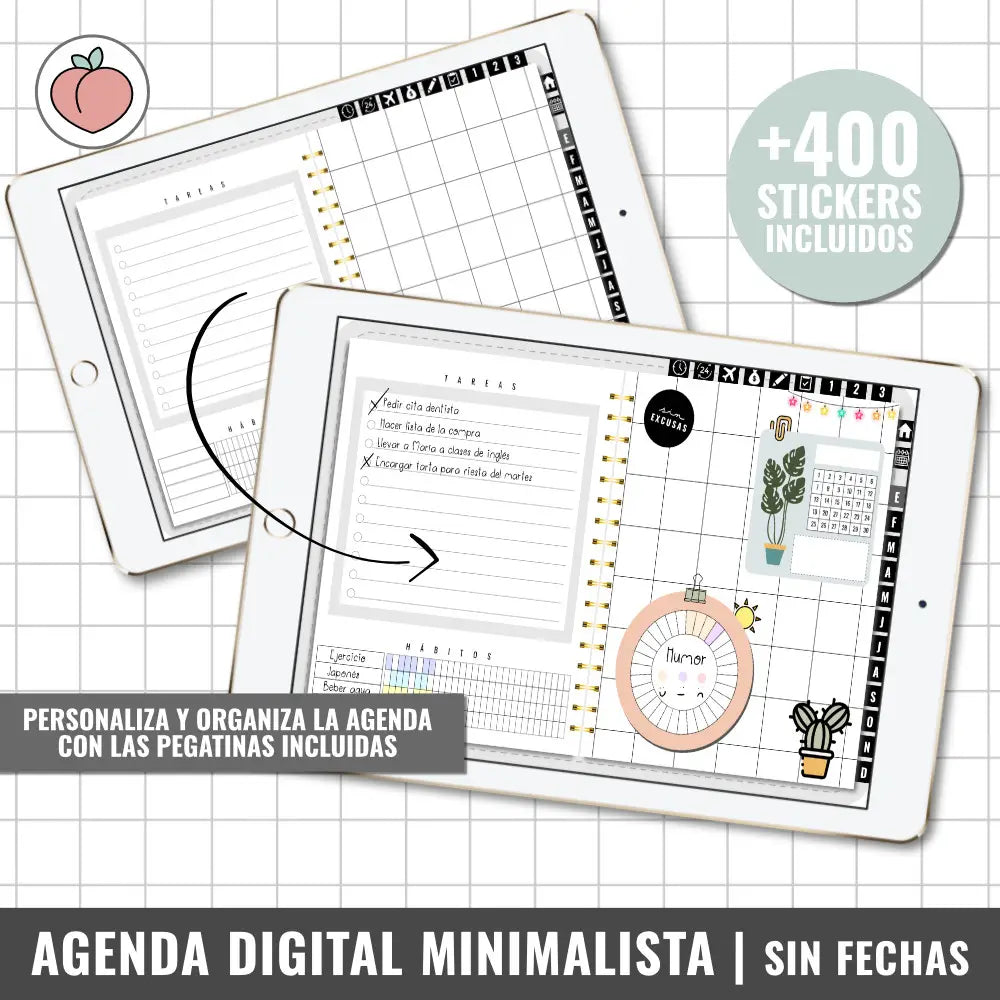 agendas digitales minimalistas sin fechas