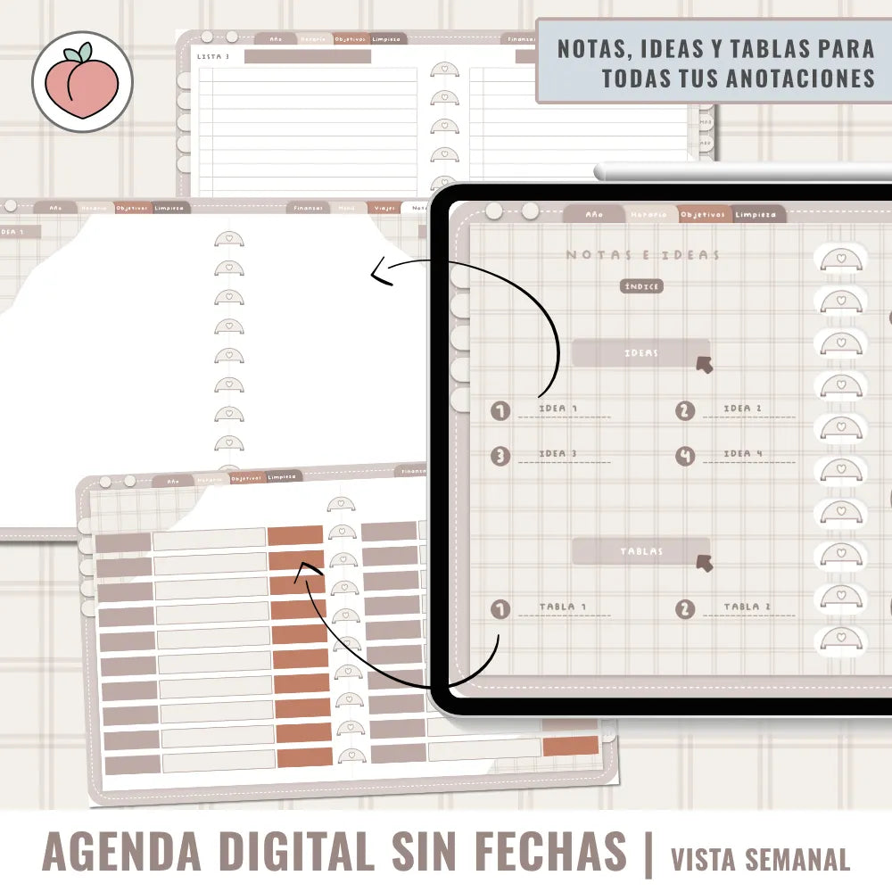 Agenda semanal sin fechas