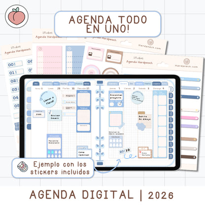 agenda con stickers digitales 2026