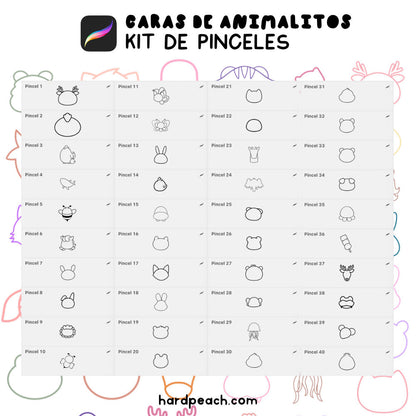 PROCREATE BRUSH KIT: ANIMAL FACES