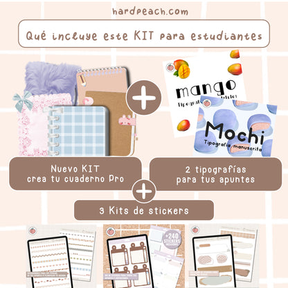 KIT PARA APUNTES PERFECTOS: Cuadernos digitales infinitos, tipografías y stickers digitales