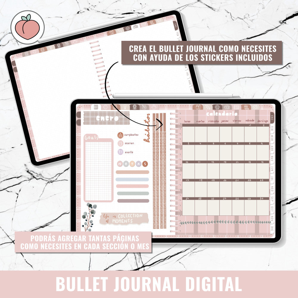 DIGITAL BULLET JOURNAL | PINK BERRY - Spanish version