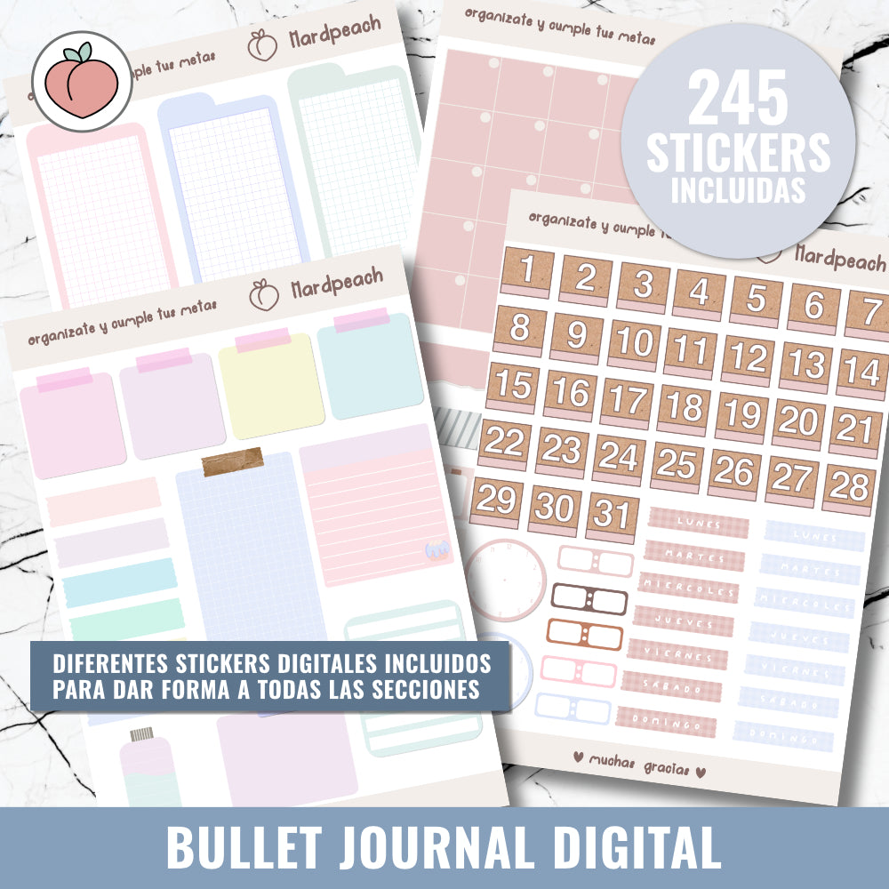 DIGITAL BULLET JOURNAL | SEA FOAM - Spanish version