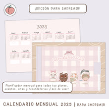 Load image into Gallery viewer, MONTHLY PLANNER - 2025 CALENDAR | PRINT VERSION  - Spanish version
