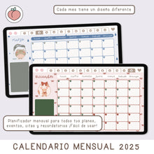 Load image into Gallery viewer, 2025 HORIZONTAL CALENDAR - MONTHLY DIGITAL PLANNER  - Spanish version
