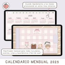 Load image into Gallery viewer, 2025 HORIZONTAL CALENDAR - MONTHLY DIGITAL PLANNER  - Spanish version
