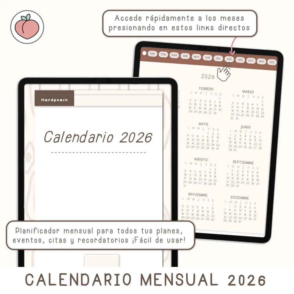 calendario digital 2026 minimalista