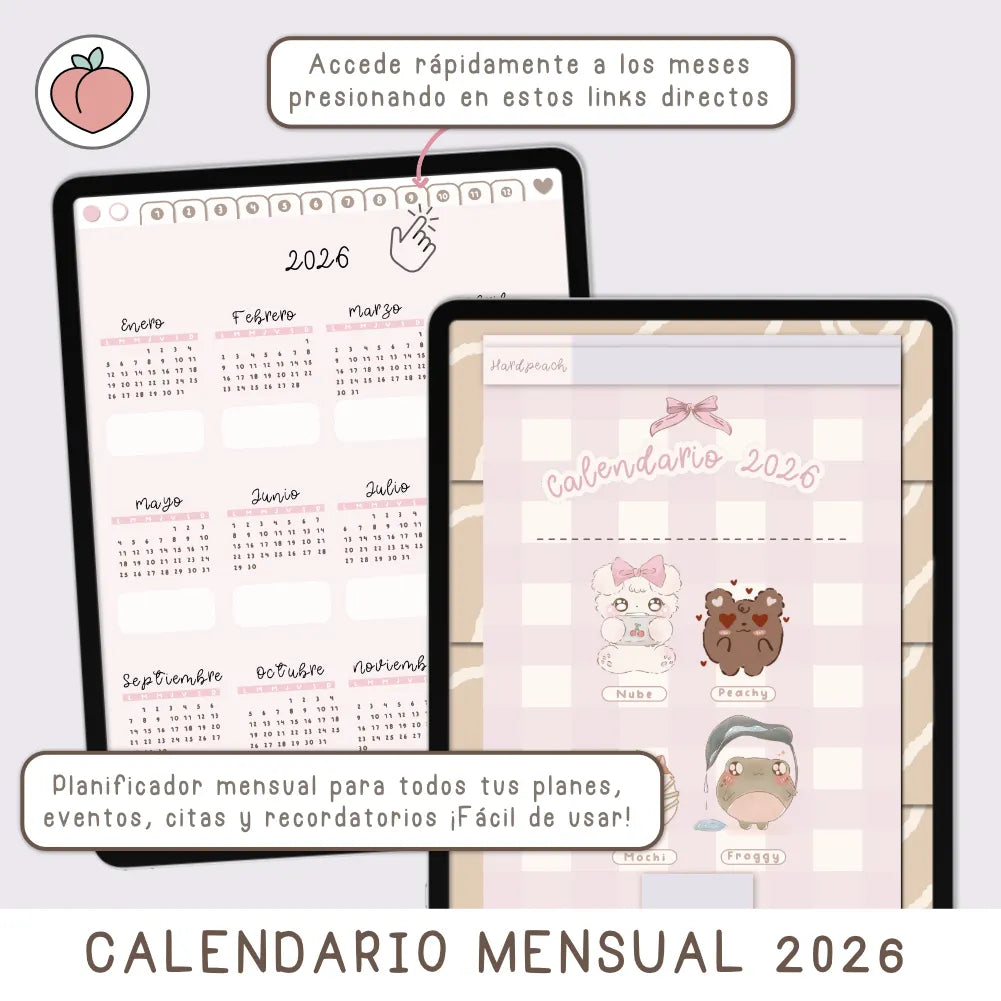 calendario digital en formato vertical adorable