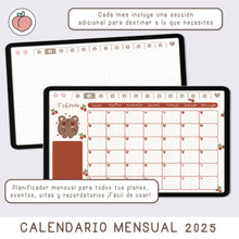 Load image into Gallery viewer, 2025 HORIZONTAL CALENDAR - MONTHLY DIGITAL PLANNER  - Spanish version
