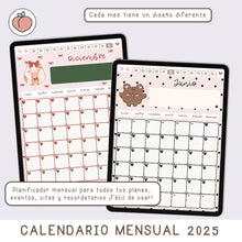 Load image into Gallery viewer, 2025 VERTICAL CALENDAR - MONTHLY DIGITAL PLANNER  - Spanish version
