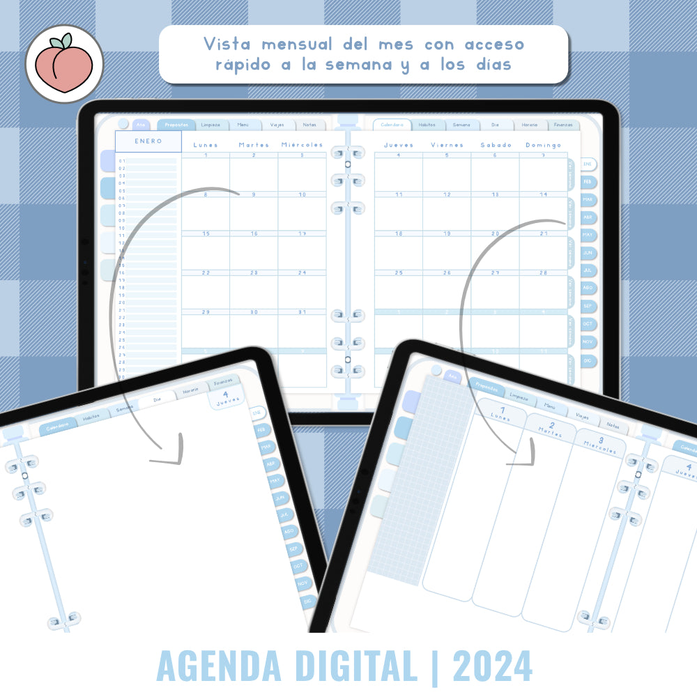 Agenda digital 2024 edición azul, HardPeach