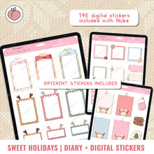 Load image into Gallery viewer, CHRISTMAS DIGITAL DIARY + STICKERS WITH CLOUD | SWEET HOLIDAYS
