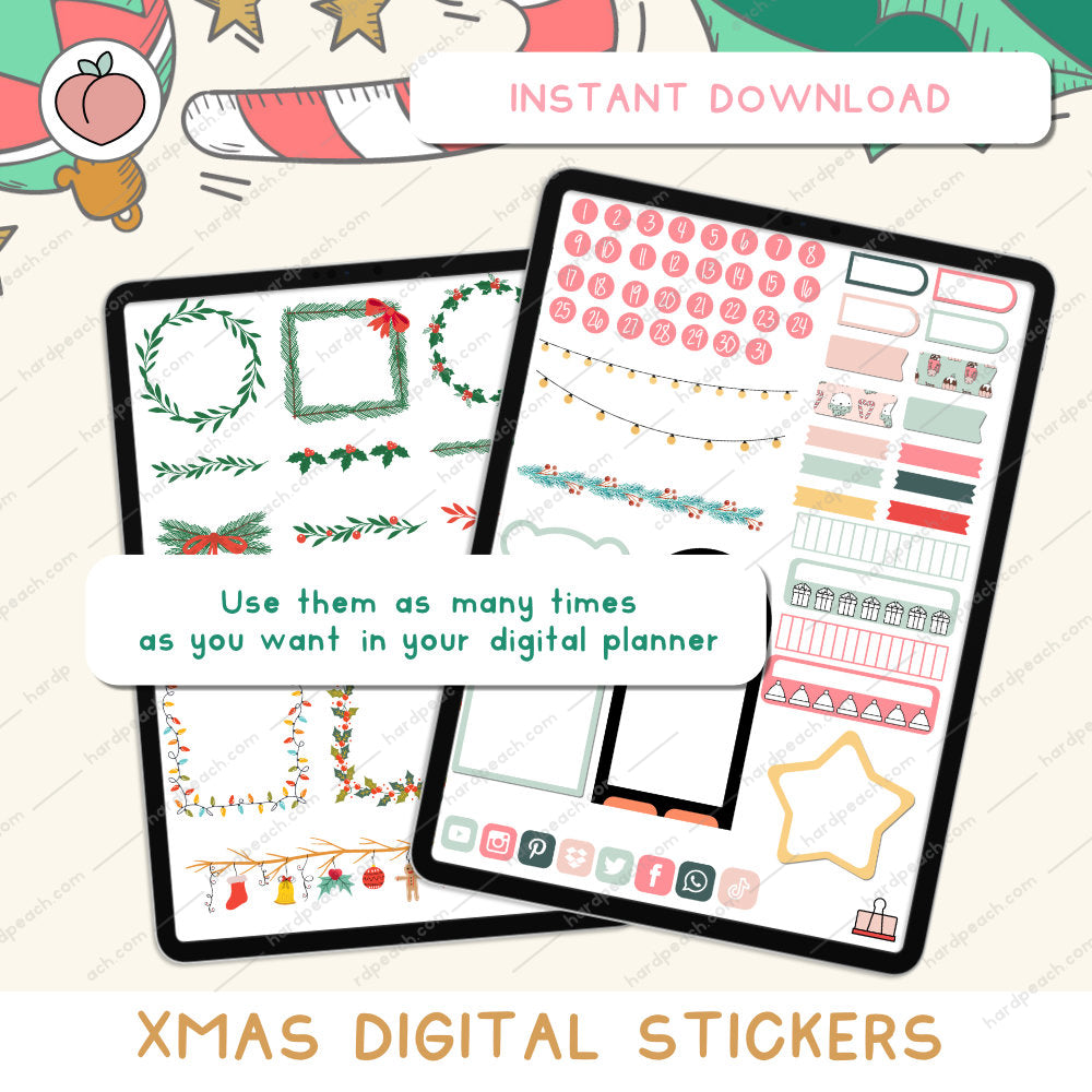 Christmas digital stickers | Xmas collection
