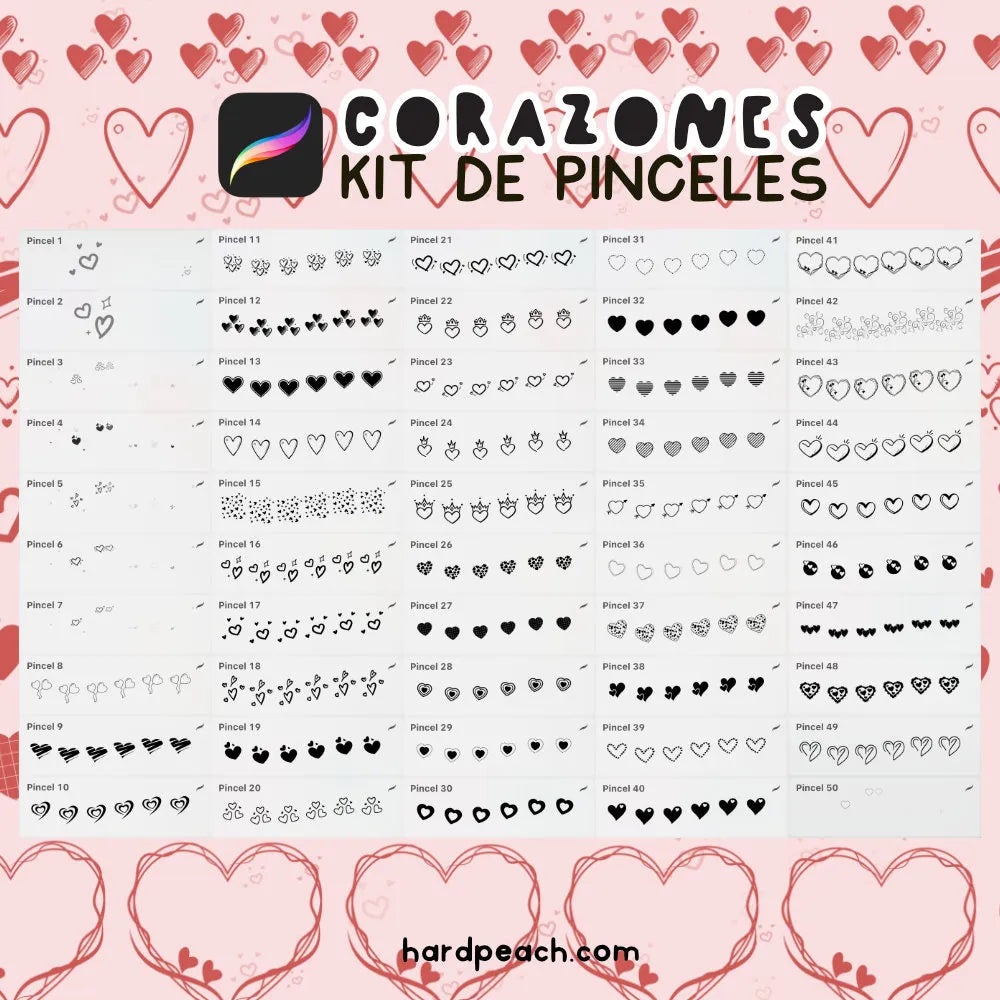 corazones en procreate