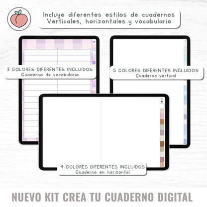 CREA TUS CUADERNOS DIGITALES PRO: Kit completo para crear y personalizar cuadernos digitales con infinitas opciones y recursos incluidos
