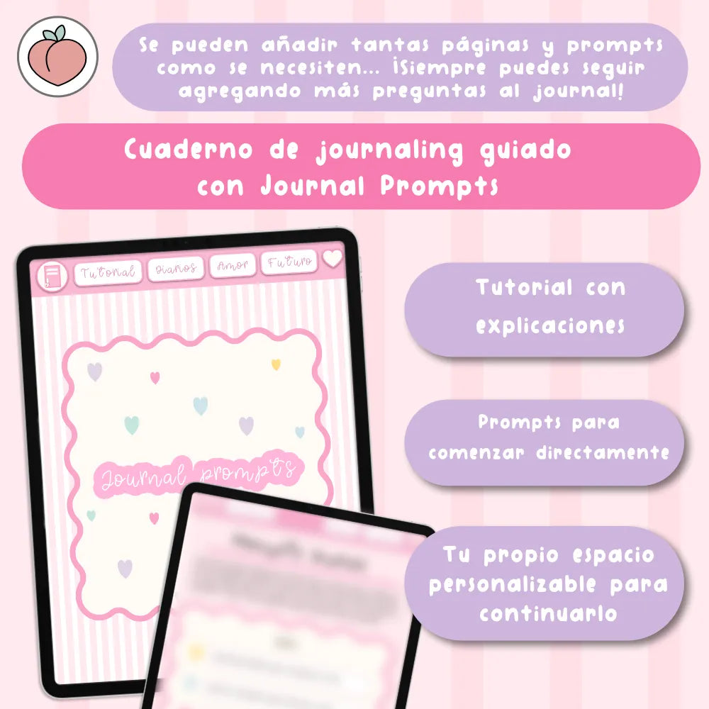 cuaderno de journaling guiado con prompts
