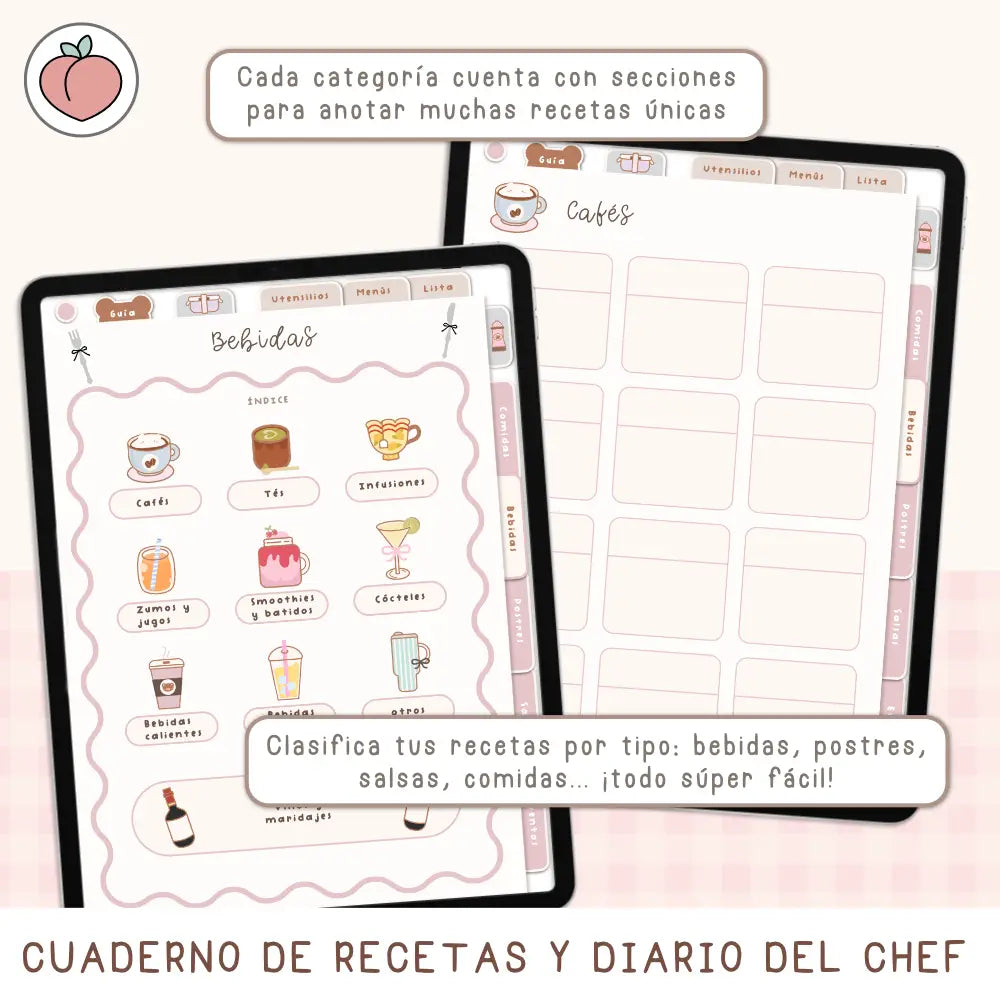 Cuaderno de recetas de cocina
