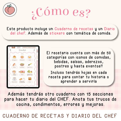 Cuaderno de recetas y menu semanal