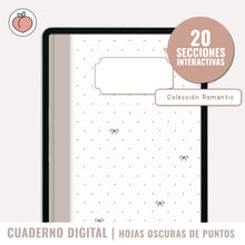 Cargar imagen en el visor de la galería, CUADERNO DIGITAL ROMANTIC | HOJAS OSCURAS DE PUNTOS - EDICIÓN NUDE
