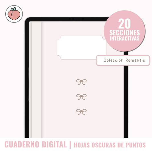ROMANTIC DIGITAL NOTEBOOK | DARK GRID PAGES - PINK EDITION