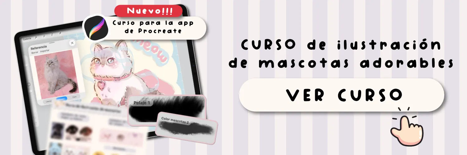curso de ilustracion digital de mascotas kawaii en procreate