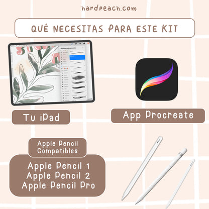 KIT DE CURSOS DE PROCREATE: Dibujo Digital, técnicas paso a paso, recursos y lecciones para principiantes