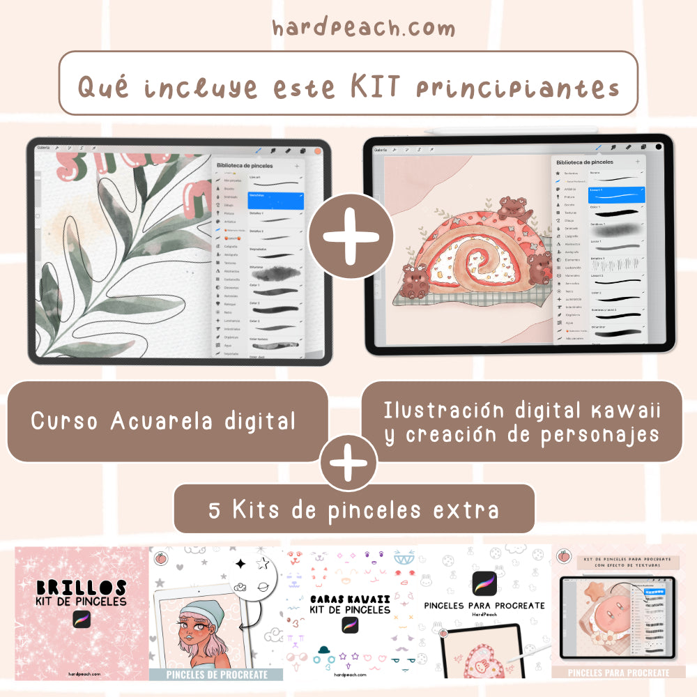 KIT DE CURSOS DE PROCREATE: Dibujo Digital, técnicas paso a paso, recursos y lecciones para principiantes