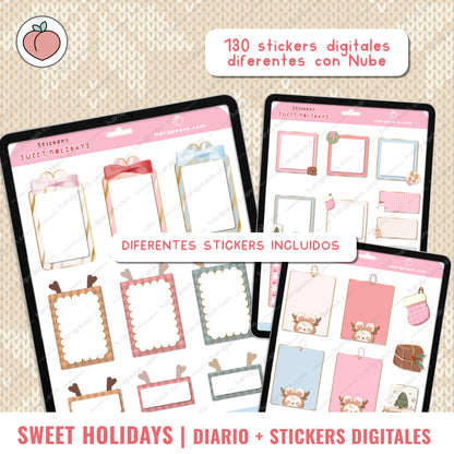 DIARIO NAVIDEÑO DIGITAL: Colección Sweet Holidays con Conejita Nube con stickers incluidos