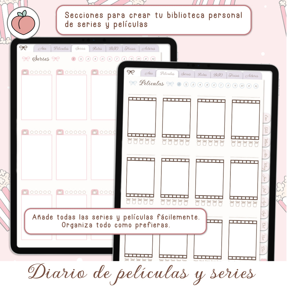 DIARIO DE PELÍCULAS Y SERIES DIGITAL: Diario digital para seguimiento, organización de series y películas, listas y reseñas