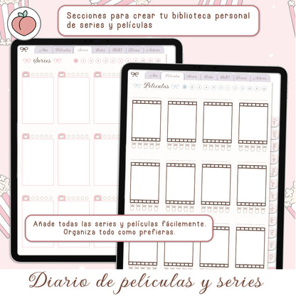 DIARIO DE PELÍCULAS Y SERIES DIGITAL: Diario digital para seguimiento, organización de series y películas, listas y reseñas