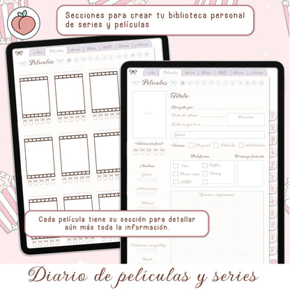 DIARIO DE PELÍCULAS Y SERIES DIGITAL: Diario digital para seguimiento, organización de series y películas, listas y reseñas