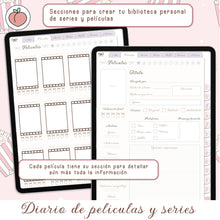 Load image into Gallery viewer, DIARIO DE PELÍCULAS Y SERIES DIGITAL
