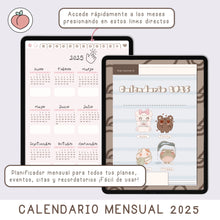 Load image into Gallery viewer, 2025 VERTICAL CALENDAR - MONTHLY DIGITAL PLANNER  - Spanish version
