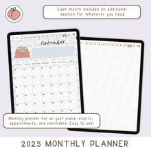 Load image into Gallery viewer, MONTHLY PLANNER 2025 - VERTICAL DIGITAL PLANNER | BLUE COVER 
