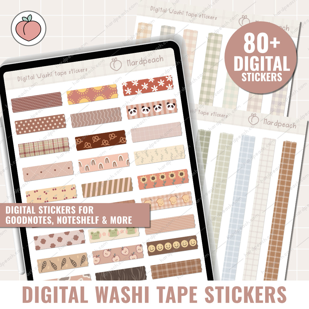 Pretty Digital Washi Tape Stickers