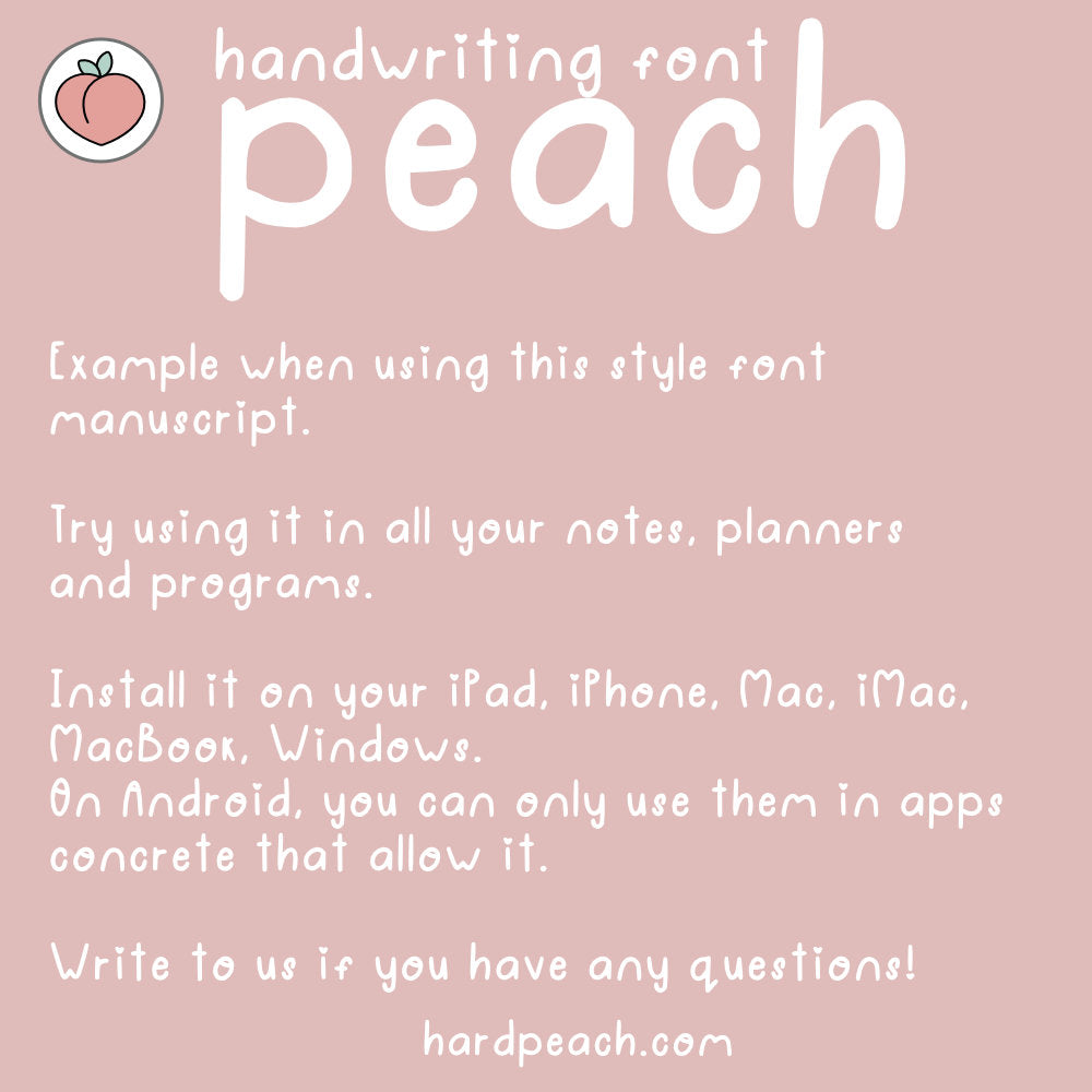 PEACH HANDWRITTEN FONT