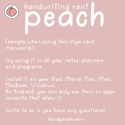 PEACH HANDWRITTEN FONT