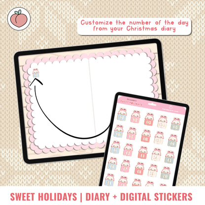 CHRISTMAS DIGITAL DIARY + STICKERS WITH CLOUD | SWEET HOLIDAYS