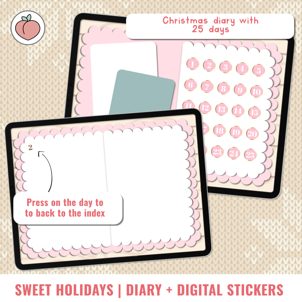 CHRISTMAS DIGITAL DIARY + STICKERS WITH CLOUD | SWEET HOLIDAYS